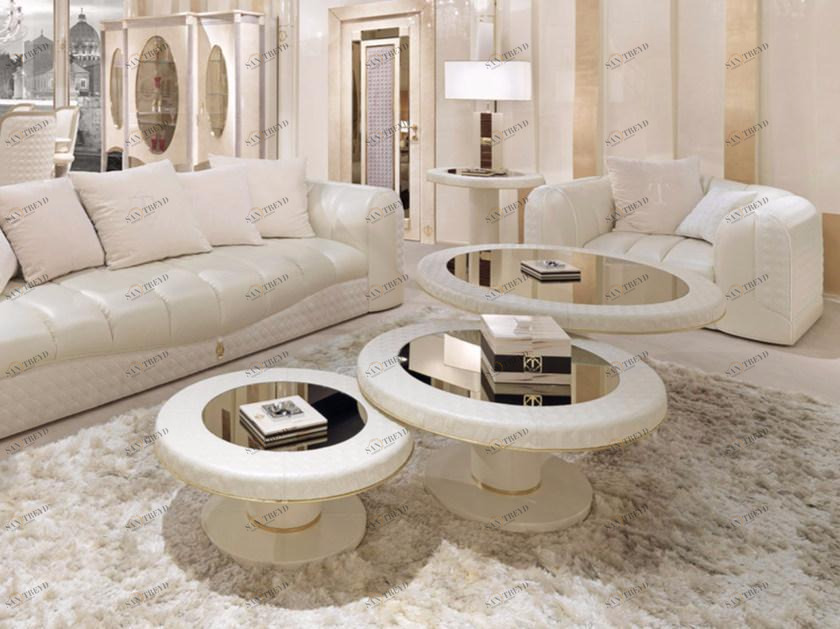 Turri Круглый кожаный журнальный столик на контракт Caractere sun-id-1458829