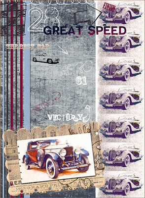 01274 Декупажная карта 21 x 29.7 см "Ретро авто" Чип-Арт 