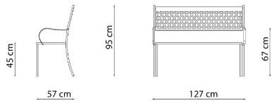 Vermobil Садовая скамейка штабелируемая металлическая Summertime Su330 - Вид №2