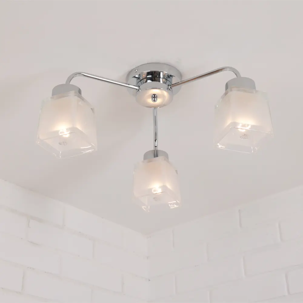 Люстра потолочная «Cerda» 3 лампы 10 м² цвет серебристый SCHAFFNER STLM-2187359 - Вид №3