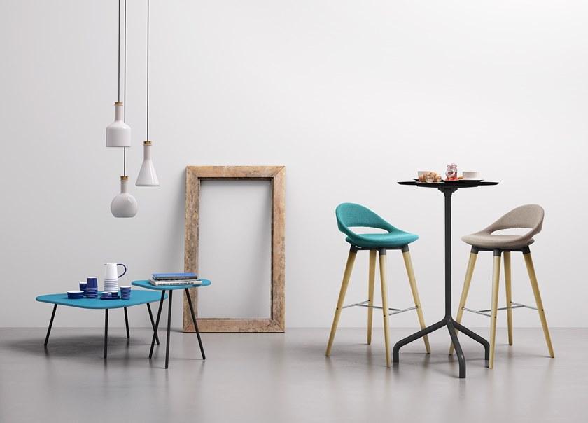 Leyform Высокий табурет из дерева и ткани со спинкой Samba 51562 - Вид №5