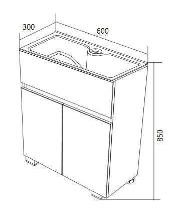 У83303 Тумба с раковиной Mira 60Н 2д. Дуб Сонома 1 Marka MIRA - Вид №8