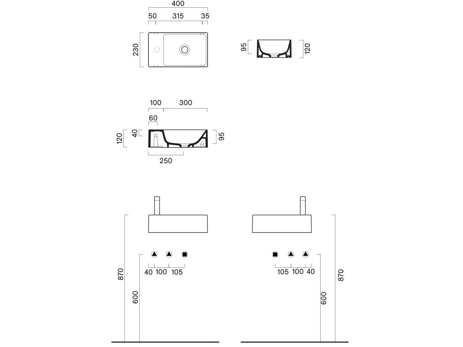 Прямоугольная ручная мойка CERAMICA CATALANO премиум ARCH-00029146 - Вид №7