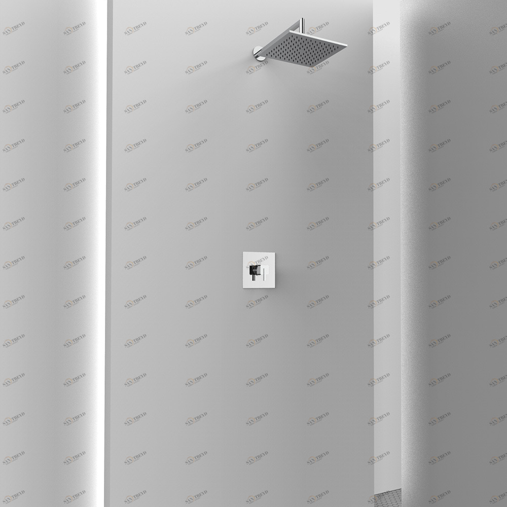 Graffio Полноценный квадратный интерьер душа. <br /> Кронштейн, лейка душа, встроенный смеситель. AM410 M 