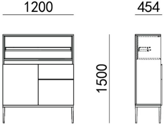 HC28 Cosmo Буфет из дерева со встроенной подсветкой Rita 51c010 - Вид №1