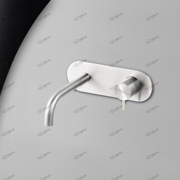 Смеситель для раковины сталь глянцевая с серой ручкой Toki Radomonte TKI21LCIL29