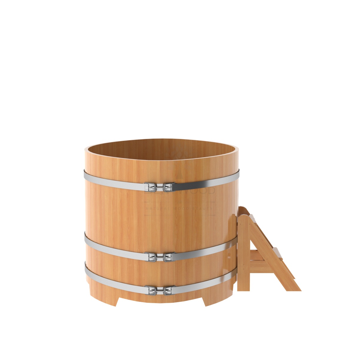 1184 Купель овальная из лиственницы 1,15х1,83х1,0 натуральная премиум Alyarus  - Вид №2