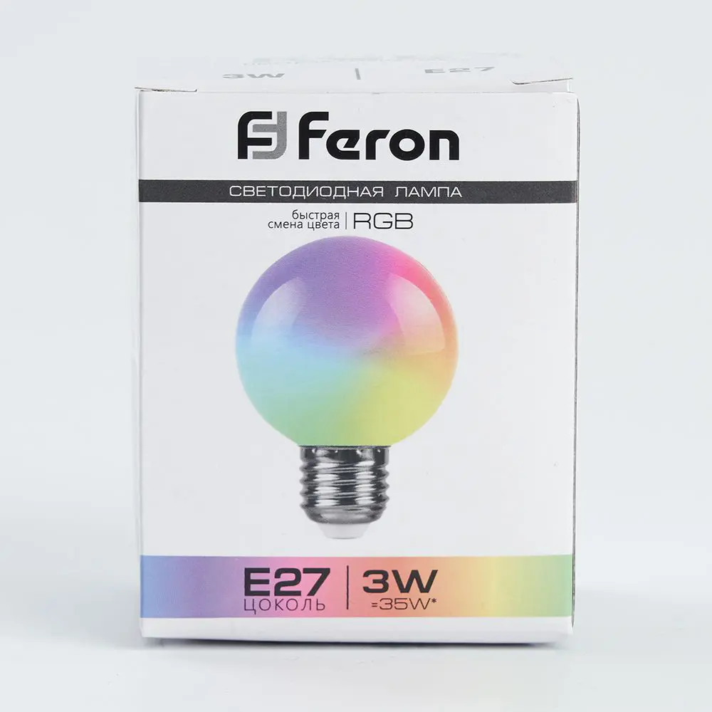 Лампа светодиодная Feron E27 LB-371 220 В 3 Вт шар регулируемый цвет света RGB 85499843 STLM-2058435  - Вид №3
