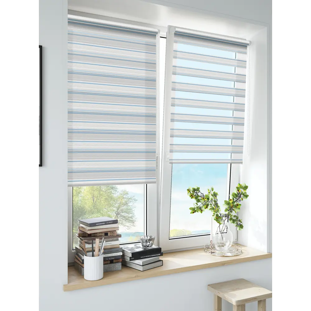 Штора рулонная день-ночь Granada 80x160 см голубая MIAMOZA Коллекция 2024г STLM-2062599 - Вид №3