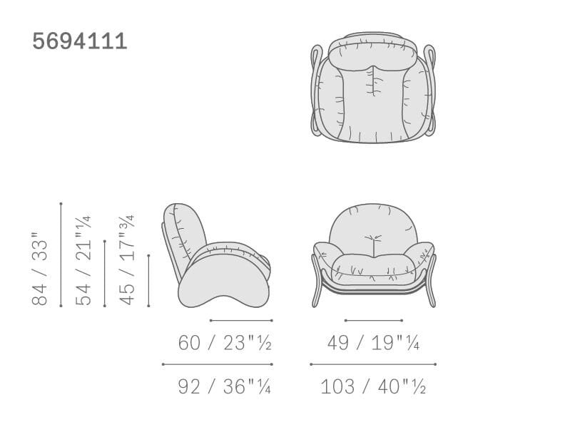 Кожаное кресло Poltrona Frau коллекция - диваны и кресла ARCH-00071853 - Вид №12