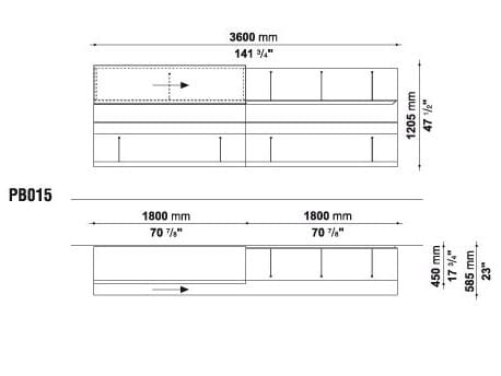 Оборудованная стена с ТВ-стойкой B&B Italia PAB ARCH-00029458 - Вид №30