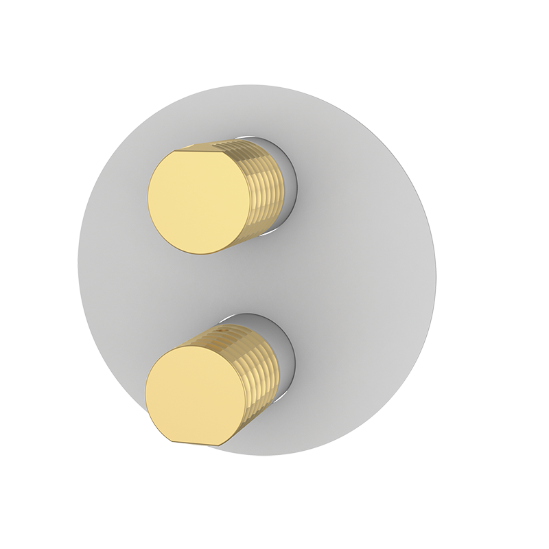 75110717 PREMIUM Белый Встроенный термостатический с запорным Белое Матовое Золото GRB MIXERS Aura