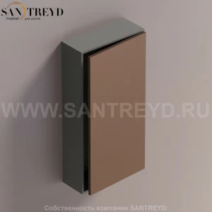 LIFT Модульный шкаф 80 см с правой дверью на доводчиках. Модули могут располагаться горизонтально и вертикально. Отделка: темно-серая краска и темная бронза. AMOB052BRLGDX