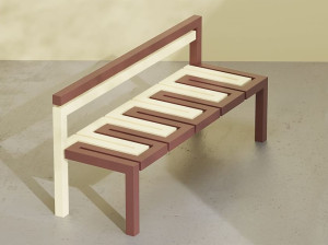 Оцинкованная стальная скамья со спинкой