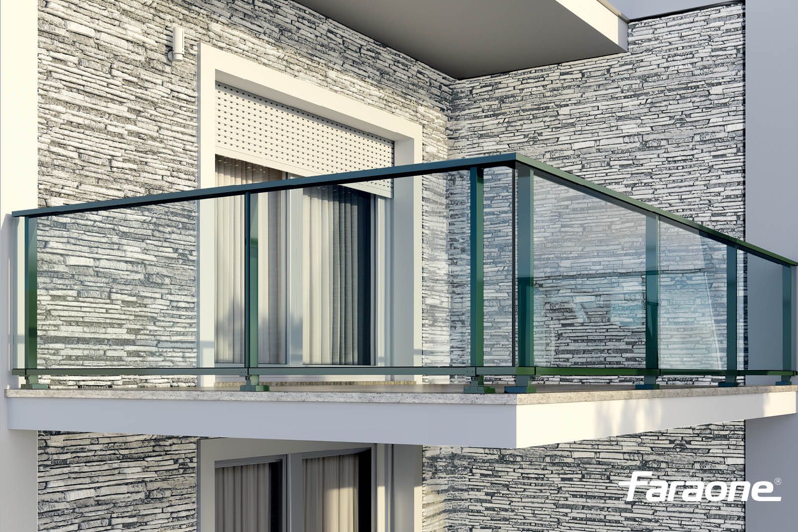 Перила из алюминия и стекла FARAONE Maior Evo ARCH-00083001