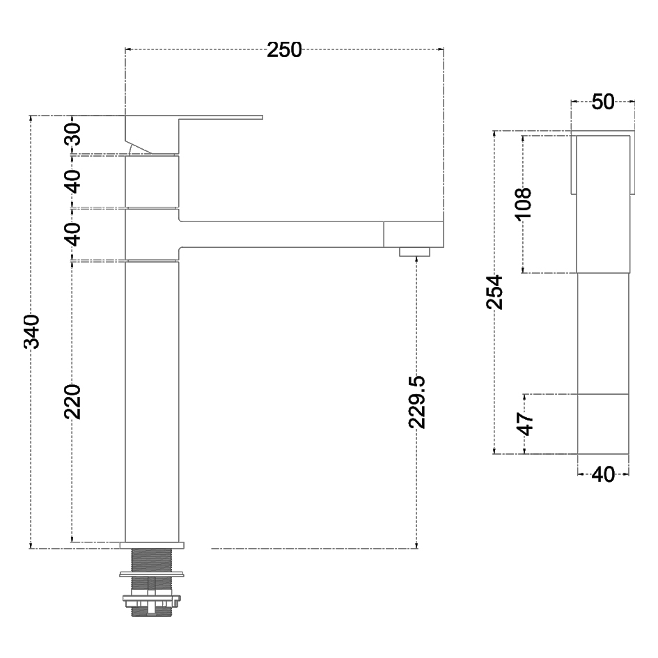 Смеситель д/кухни MELANA-610203 Cubo нерж.сталь, однорычажный, сатин, литой излив - Вид №1