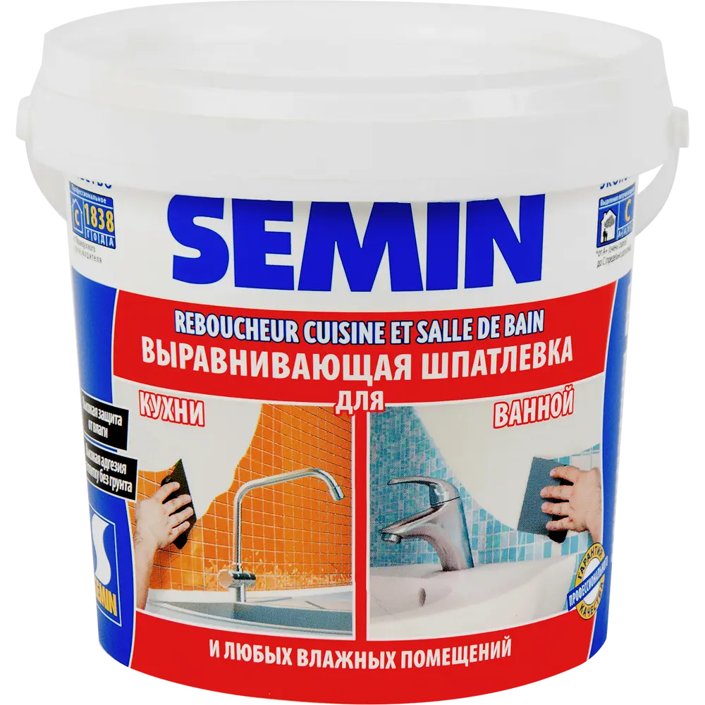 Шпаклёвка влагостойкая выравнивающая Semin 1.5 кг 14247733 STLM-2116539 