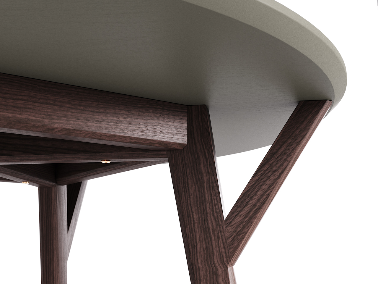 Обеденный стол круглый темный дуб, оливковый 102 см Circle THE IDEA  210012 Коричневый  - Вид №1