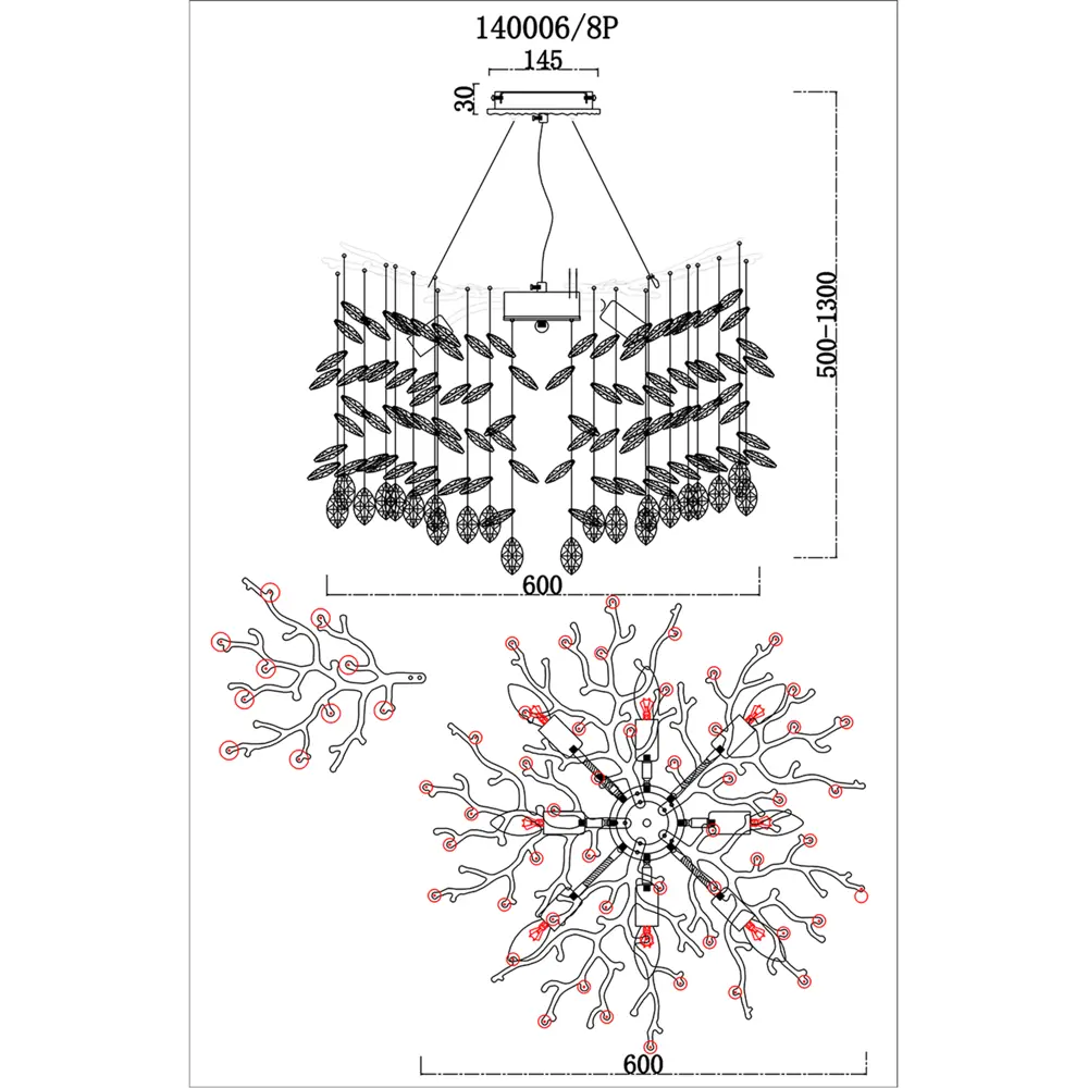 Люстра подвесная Dawn 8 ламп 20 м² цвет золото Escada STLM-2117263 - Вид №10