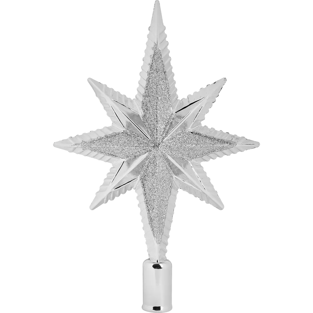 84751279 Верхушка на елку Звезда Семиконечная h20 см серебряный STLM-1492102 Santreyd 
