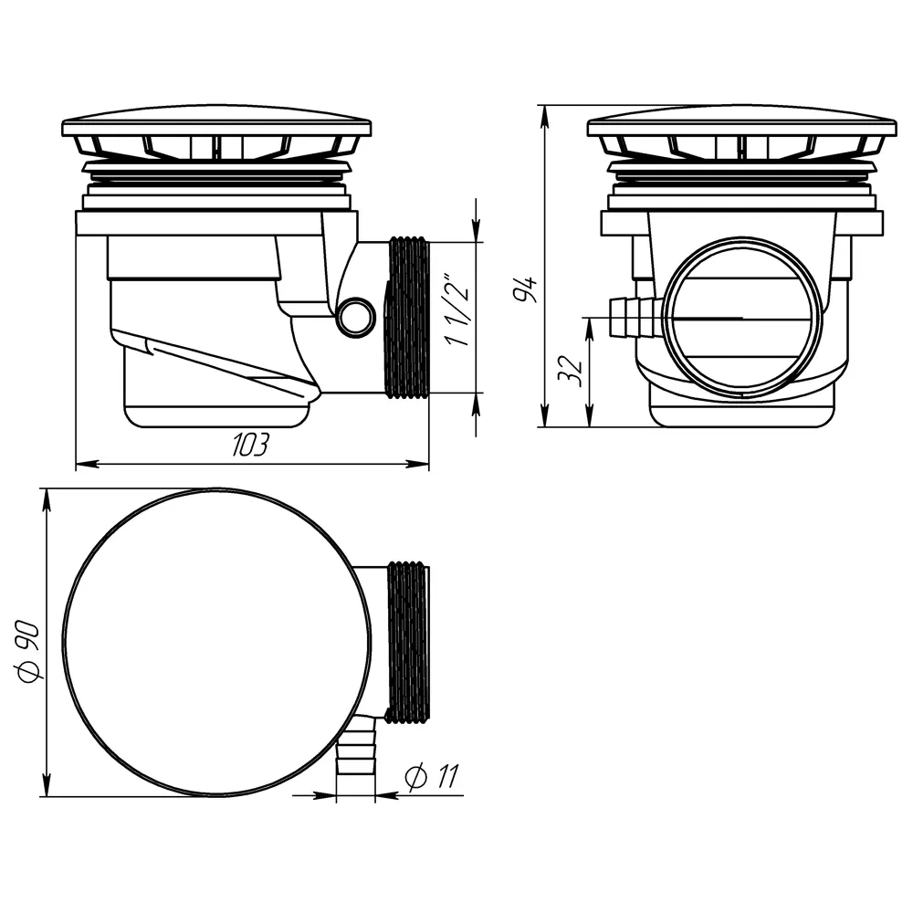 Сифон Equation для душевого поддона с гидрозатвором 89209830 STLM-0810041 - Вид №6