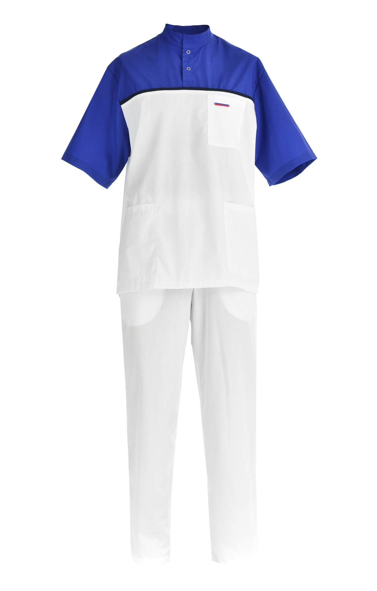 61943 Костюм "Лидер" белый василек  Медицинская одежда  размер 44-46/170-176 Спецодежда 