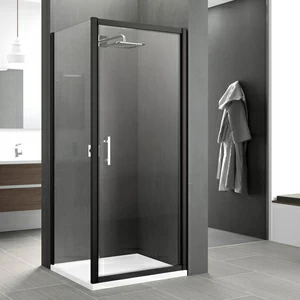 Душевой уголок 92x91 ZEPHYROS G+F Novellini ZEPHYROS с черным профилем