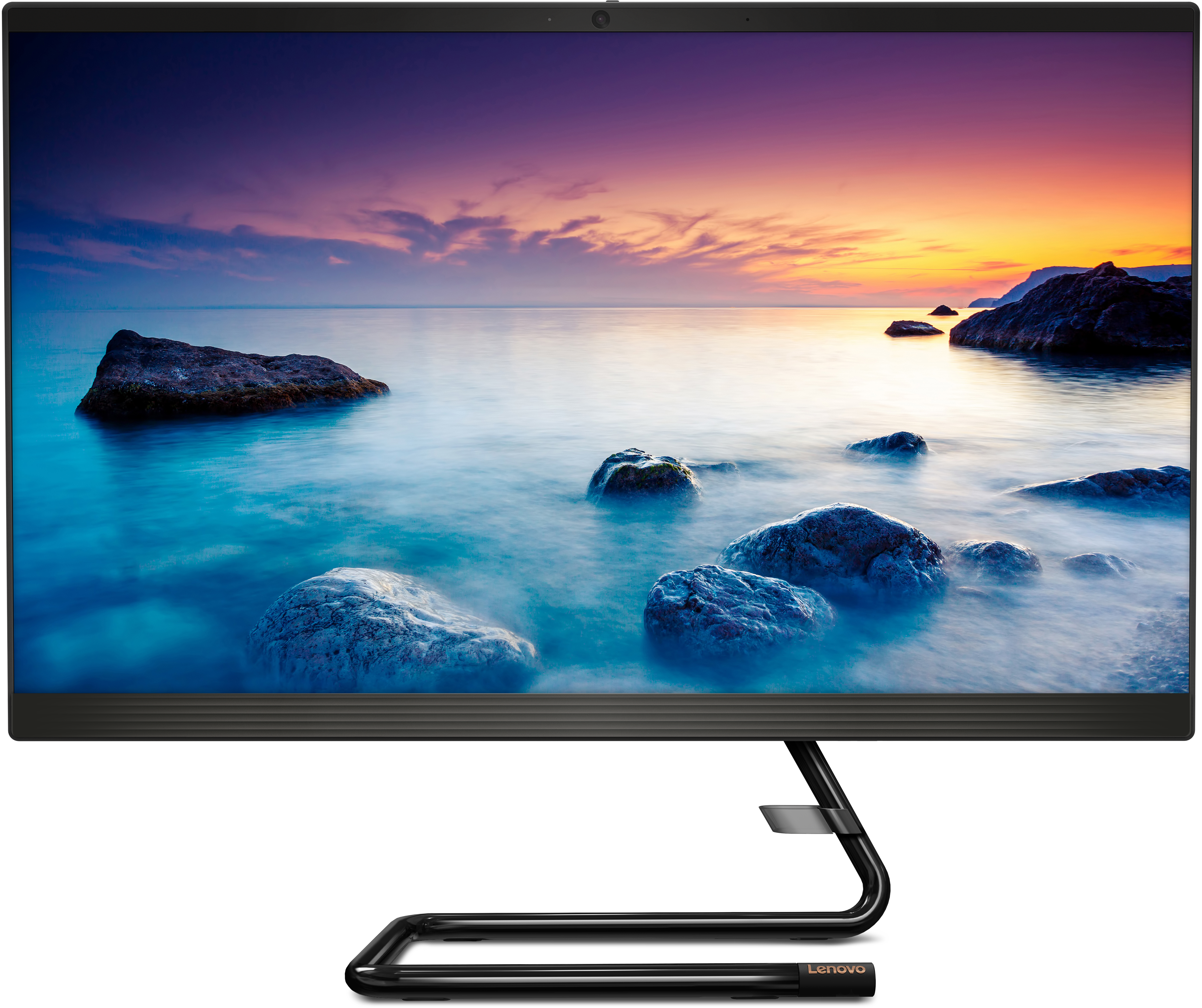 F0E800ELRK ideacentre aio a340-24iwl 23.8"(1920x1080 ips)/intel core i3 10110u(2.1ghz)/8192mb/1000+128ssdgb/dvdrw/int:intel uhd graphics 620/bt/wifi/war 1y/5.87kg/black/w10 + клавиатура, мышь usb Lenovo Santreyd  - Вид №1