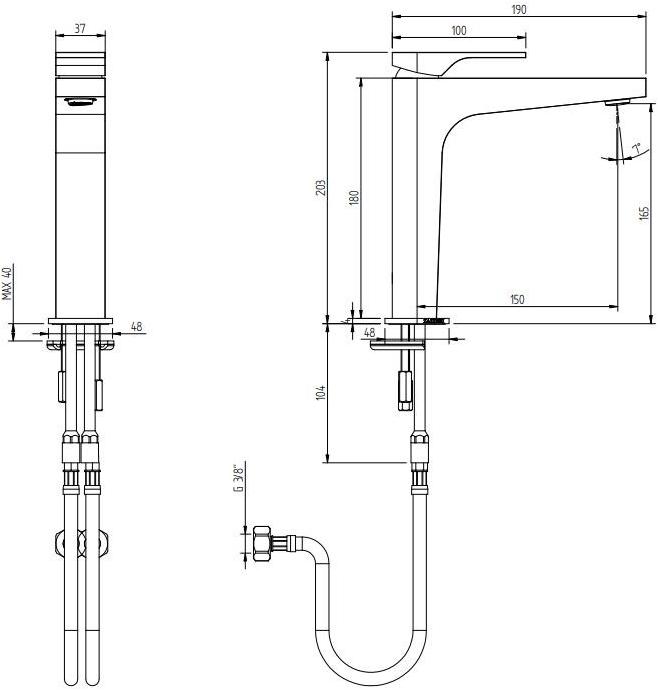 ZAZZERI Смеситель для умывальника 100 sun-id-1462517 - Вид №9