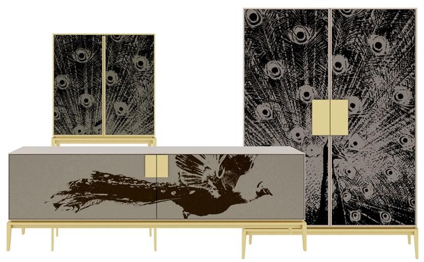 Paolo Castelli Буфет из лакированного мдф и матового стекла Peacock sun-id-1410615 - Вид №1