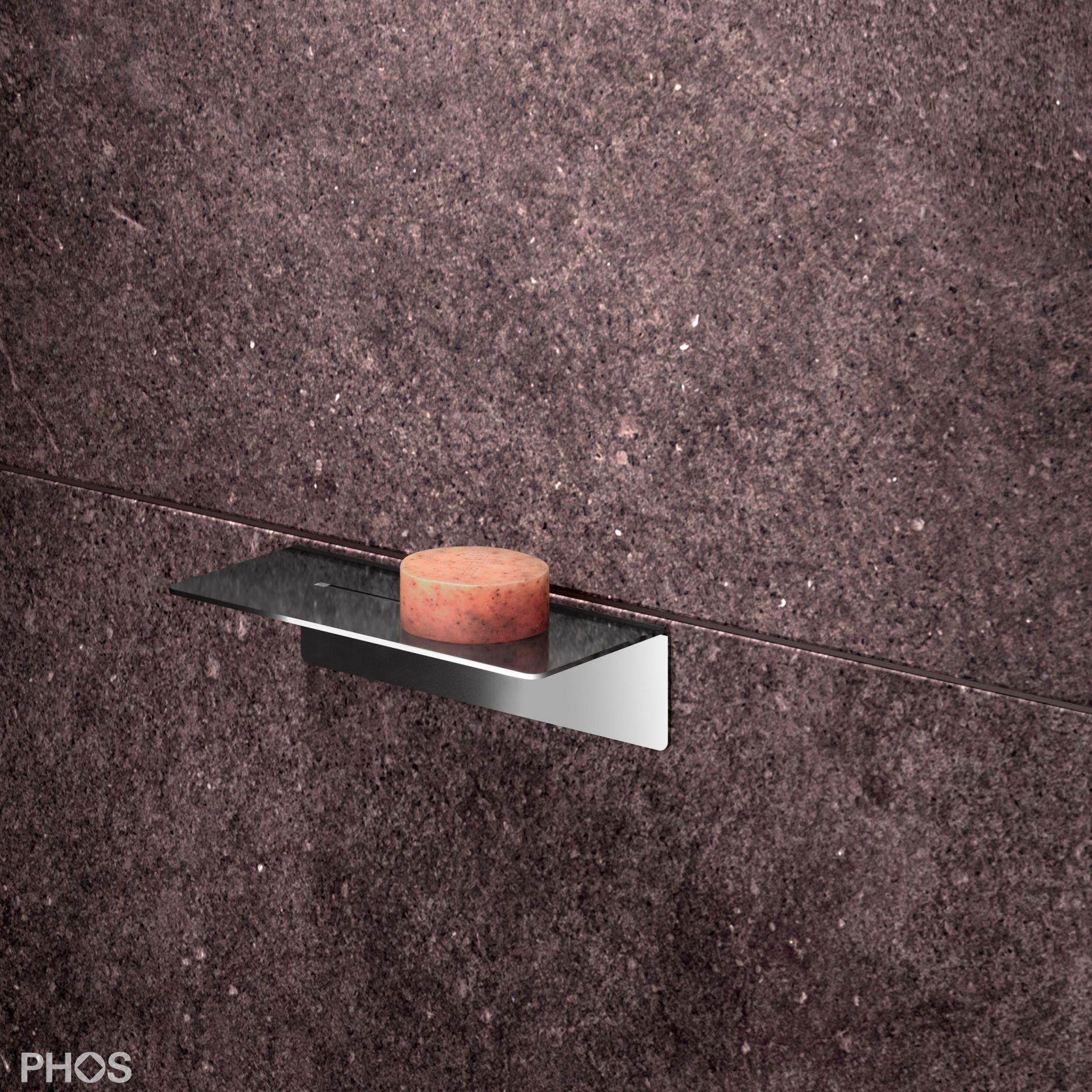 DA170K-PL Клееная душевая полка, длина 17 x глубина 8 см, полированная PHOS  - Вид №1