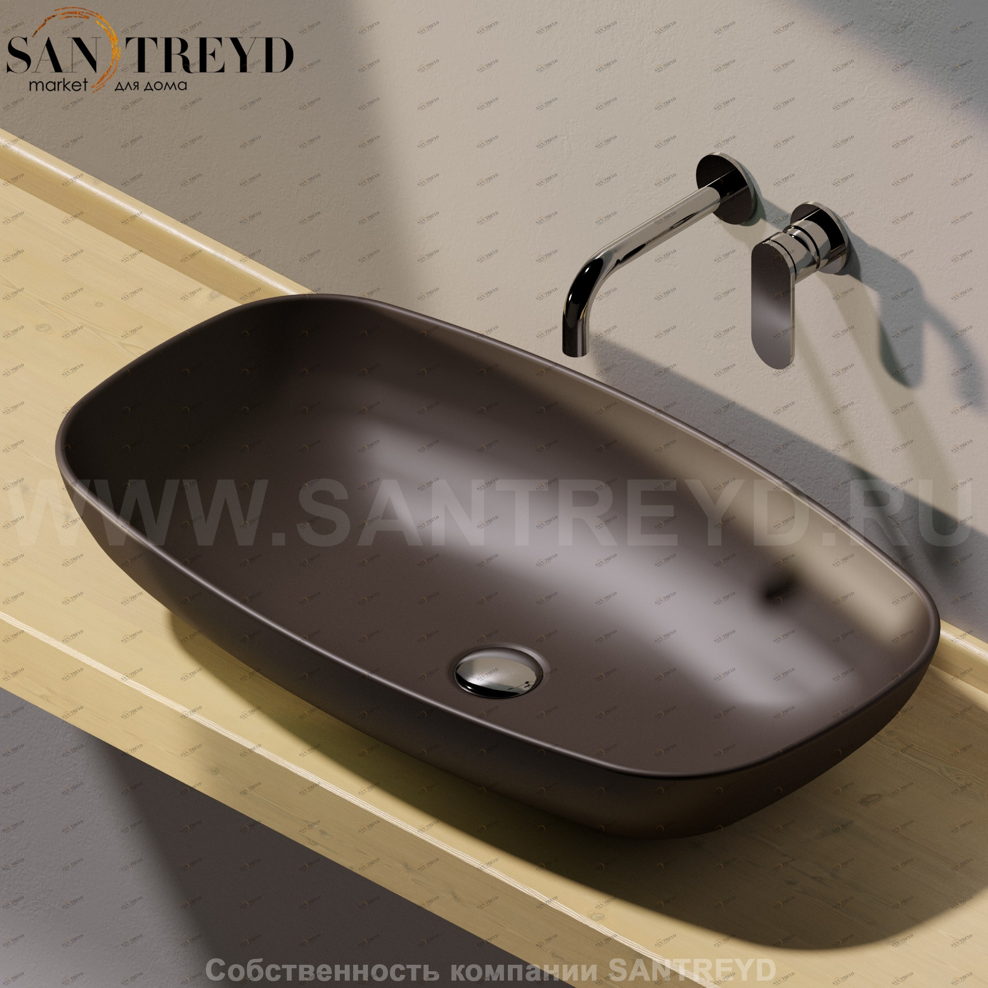 ND75A.7006 Накладная раковина на столешницу  прямоугольная Ceramica Flaminia Nuda