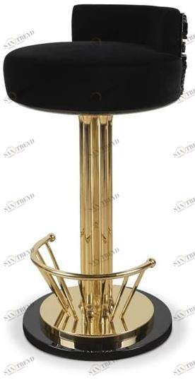 Malabar Высокий табурет, обитый бархатом, с подставкой для ног Pilar sun-id-1371748