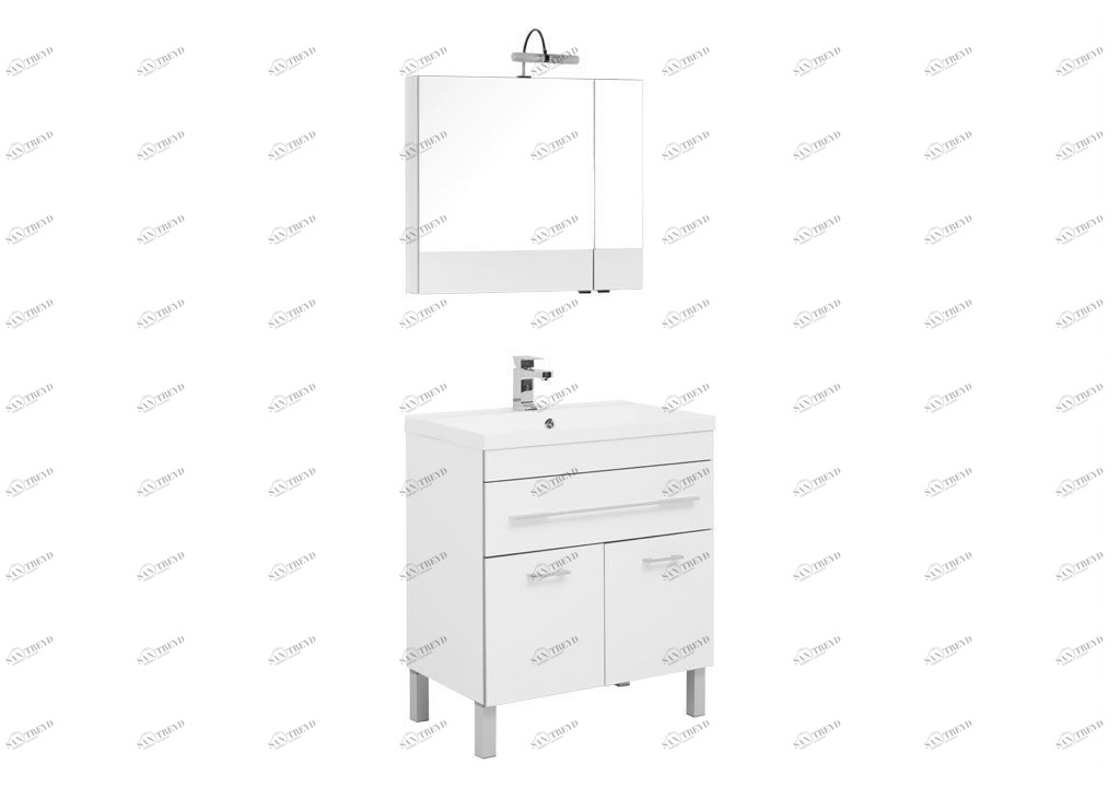 Мебель для ванной Aquanet Верона NEW 75 белый (напольный 1 ящик 2 дверцы) 00231034