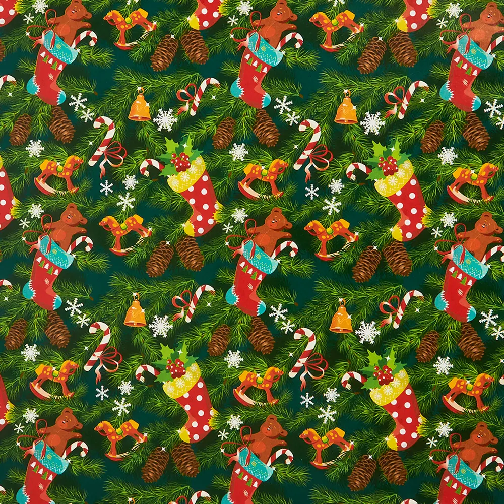 Упаковочная бумага «Новогоднее чудо» 70 см Симфония STLM-2057657