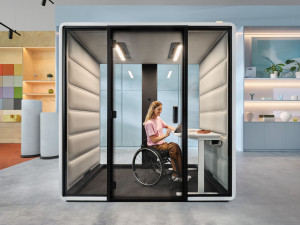 Многосторонняя акустическая офисная кабина со встроенным освещением для инвалидов