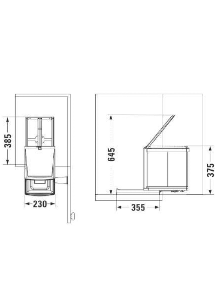 Контейнер для мусора на дверцу Navako Beta 350/16 Anthracite NAVAKO 10364 - Вид №3