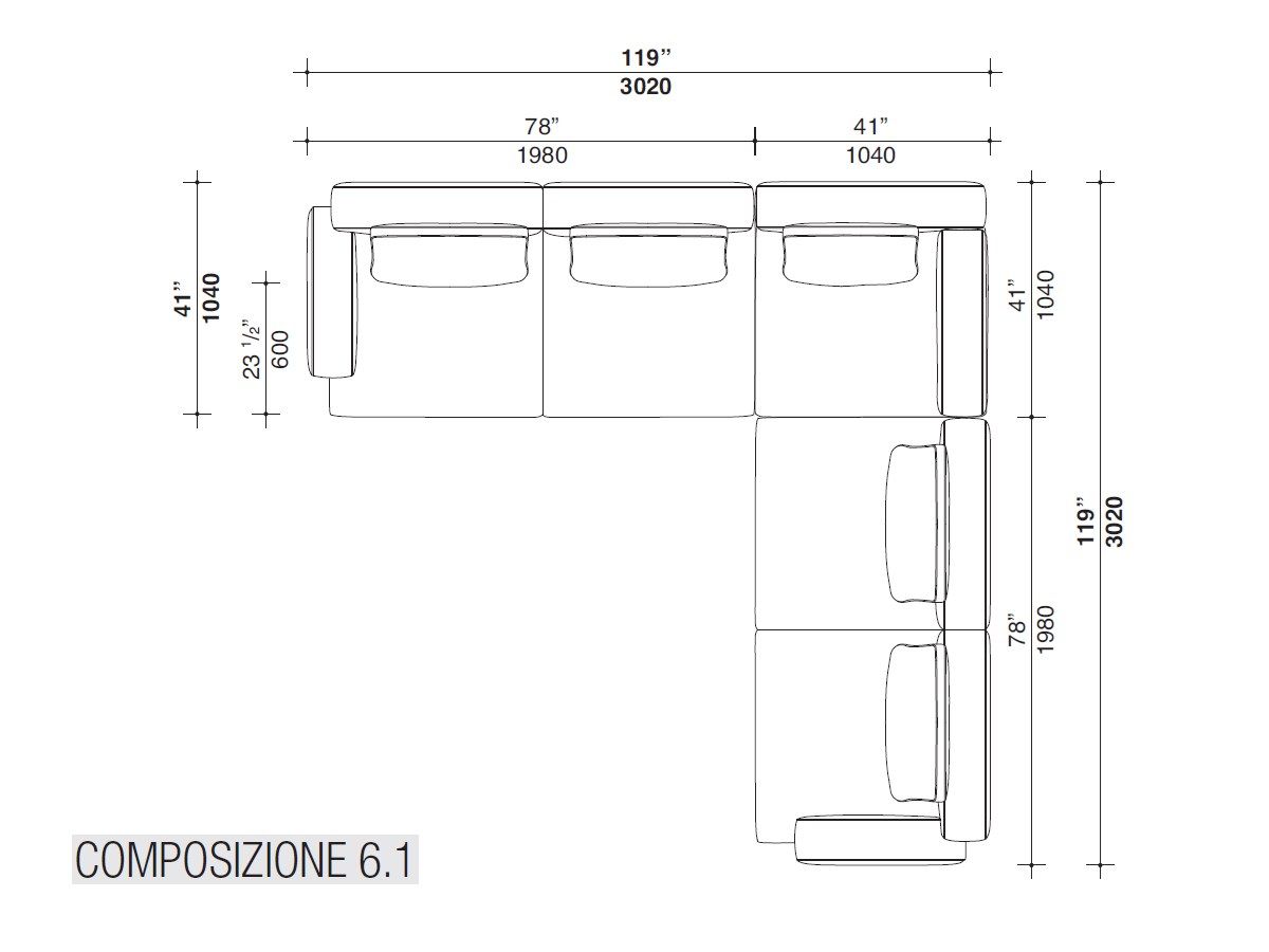 3-местный тканевый диван Lema MUSTIQUE ARCH-00045048 - Вид №14