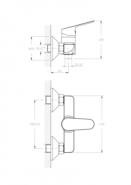 Смеситель для душа Rush Yell YE5735-63 хром 11521145 - Вид №1