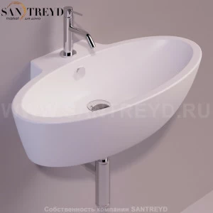 LFT34BIANCOMATT Подвесная раковина настенная овальная Simas LFT Spazio белая