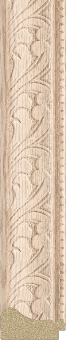 BY 1348 Зеркало в багетной раме - беленый дуб 57 mm EVOFORM Definite - Вид №2