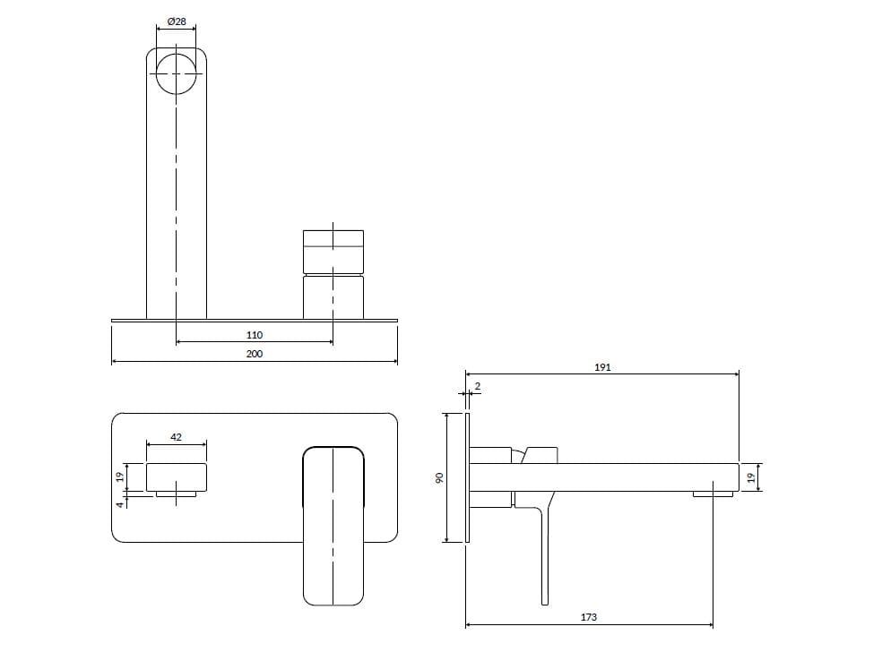 Настенный смеситель для раковины OMNIRES Slide ARCH-00092566 - Вид №8