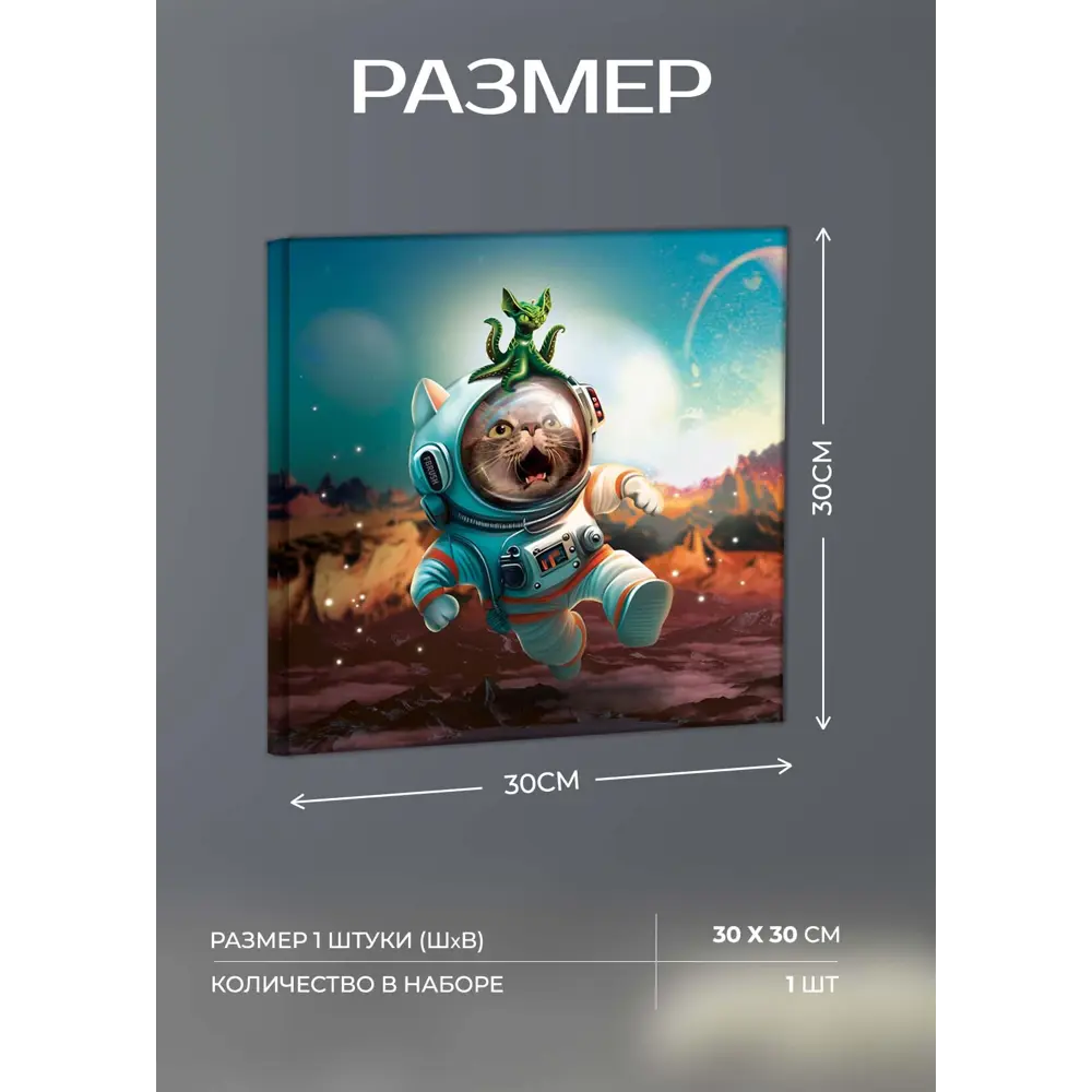 Картина на холсте Просторы космоса 1 30x30 см FBRUSH STLM-2105373 - Вид №3