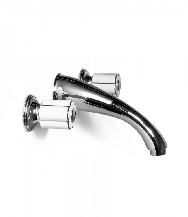 11538 БЕЛЫЙ-12538 ЧЕРНЫЙ Смеситель для раковины настенный с мм. 190 носик. Bongio Fleur Blanc&Noir 11538 BLANC-12538 NOIR