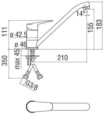 Nobili Rubinetterie Смеситель для кухни, однорычажный Blues Bs101113/60cr - Вид №1