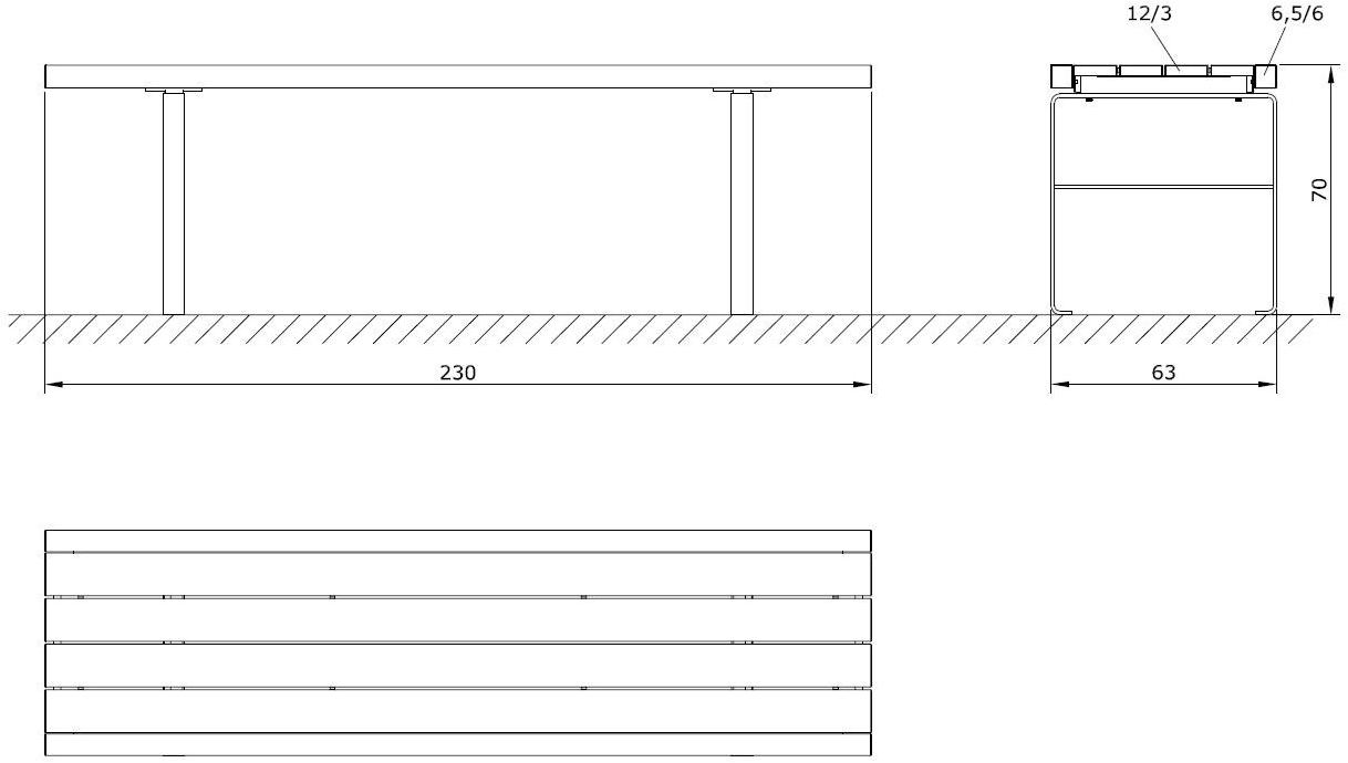 Euroform W Прямоугольный деревянный стол для общественных мест  870l  - Вид №3