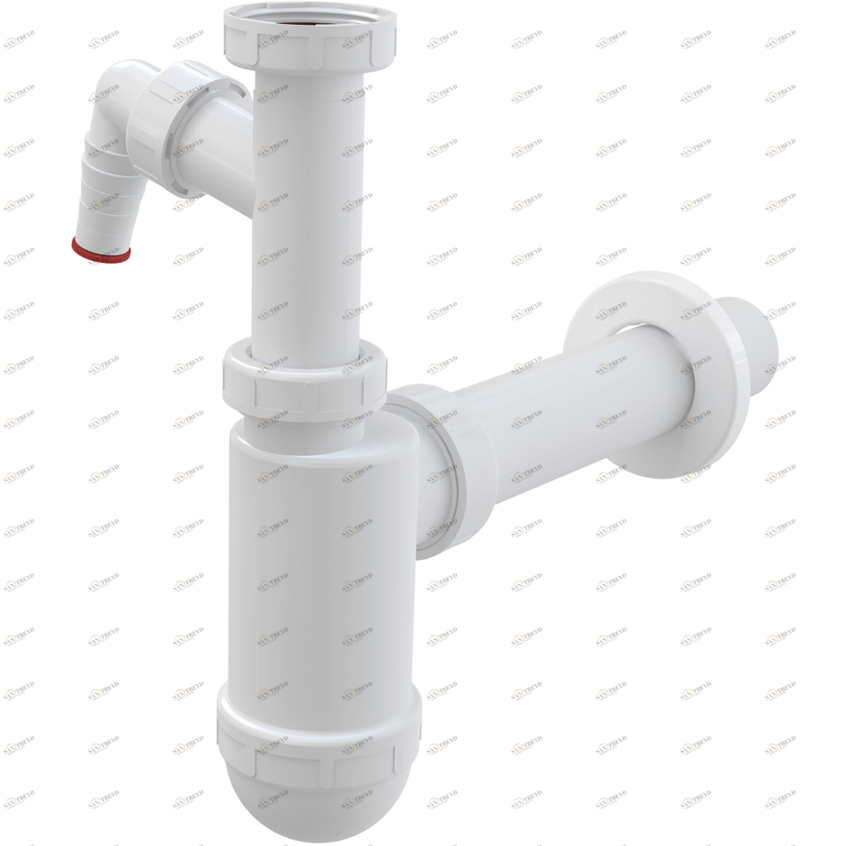 Сифон для умывальника DN40 со штуцером и накидной гайкой 5/4" ALCAPLAST A43P