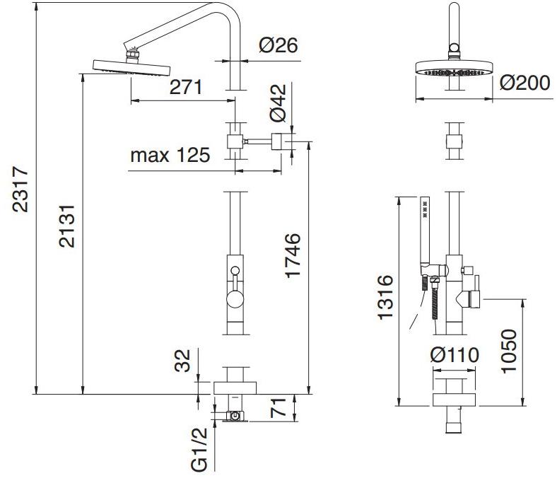 Rubinetterie Treemme X-change_mono  7562  - Вид №4