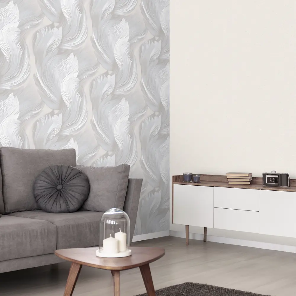 Флизелиновые обои Victoria Stenova Well серые с эффектом штукатурки 89425475 STLM-1572067 - Вид №5