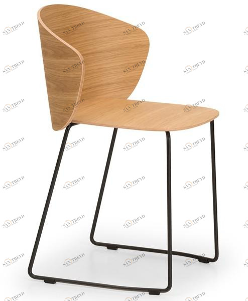 True Design Штабелируемое кресло-санки из стали и дерева Not wood Nt 1005